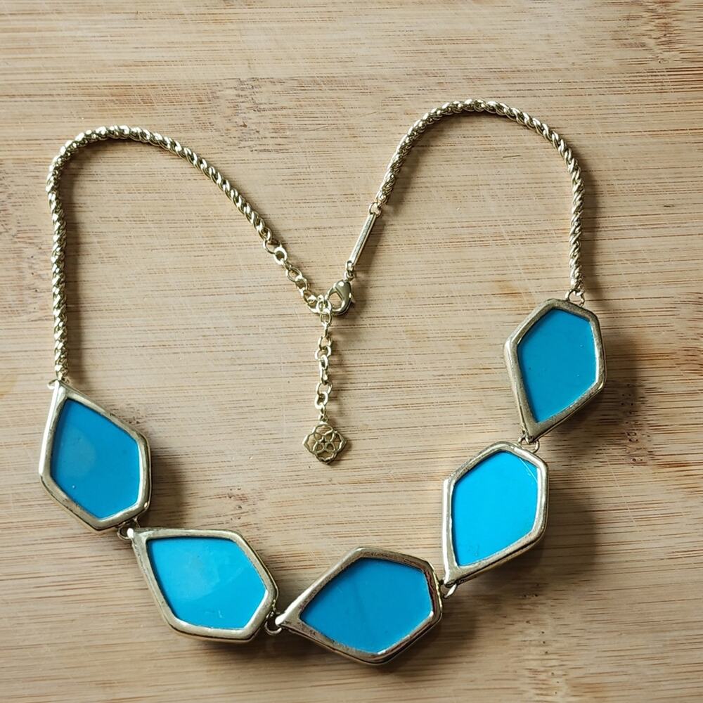 Kendra Scott Corley Conely connely? Necklace‎ gold and turquoise? - Picture 8 of 13